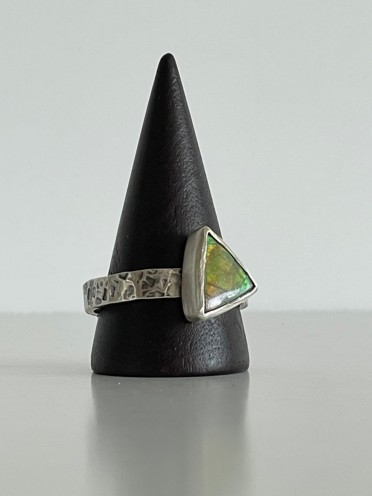 Ammolite and Sterling Ring - US 12