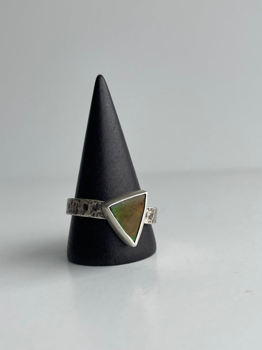 Ammolite and Sterling Ring - US 12