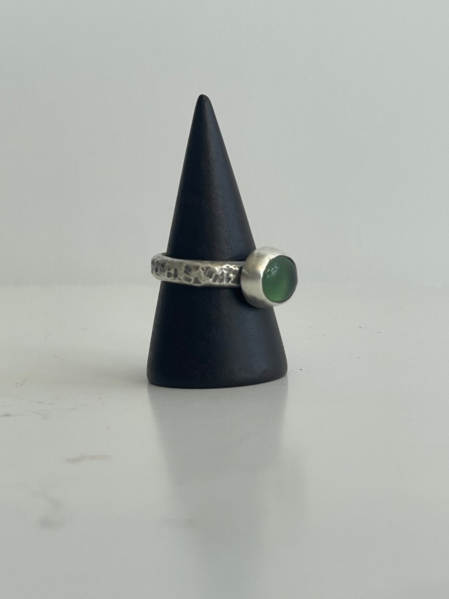 Serpentine and Sterling Ring - US 7.25