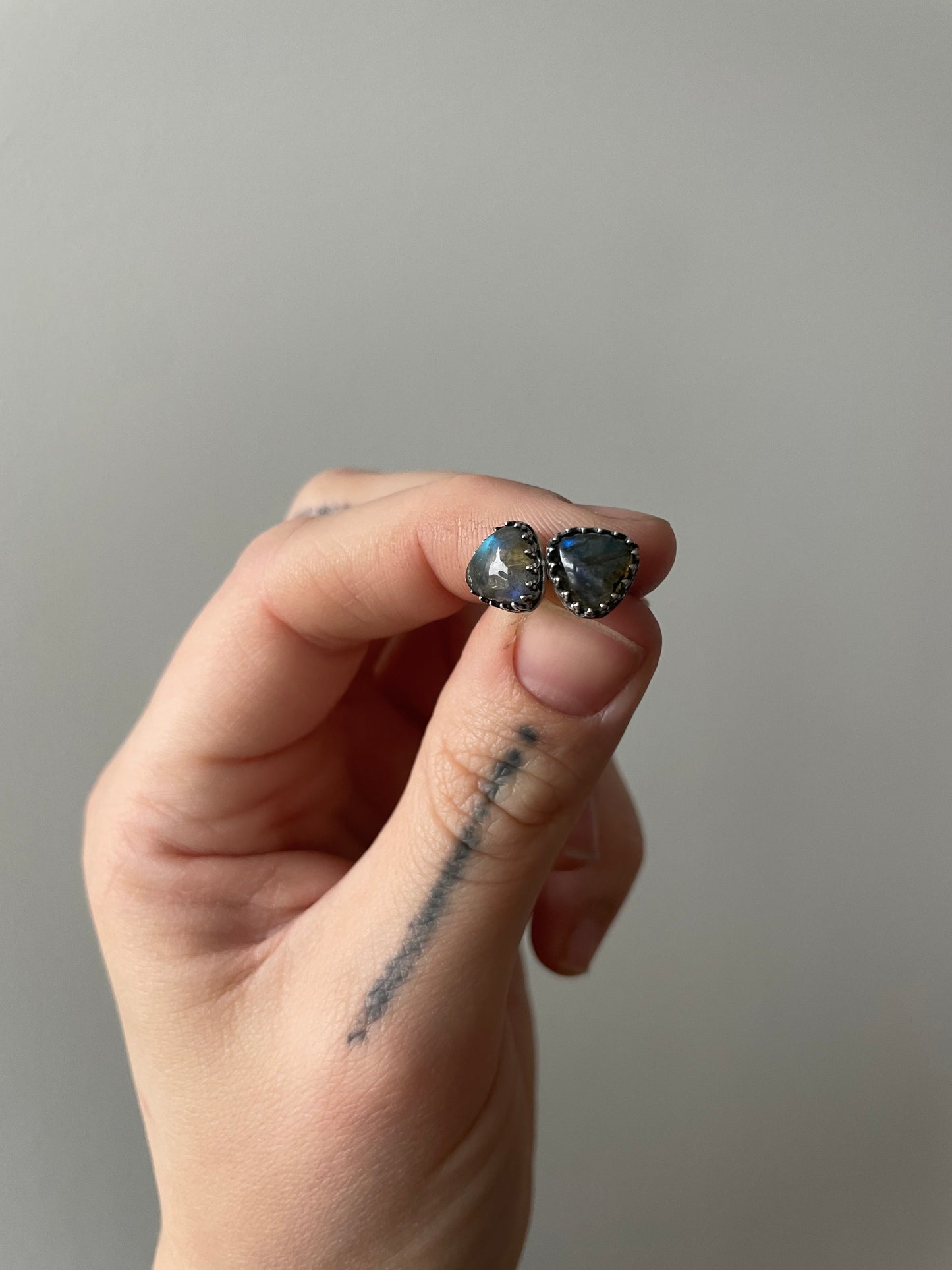 Labradorite and Sterling Studs