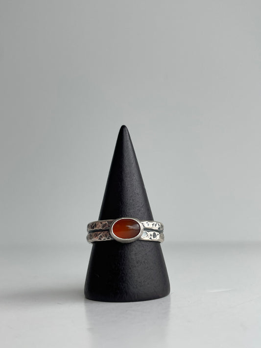 Carnelian Agate and Sterling Ring - US 10