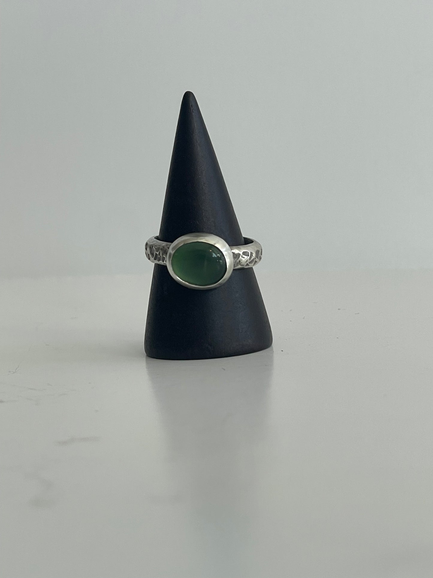 Serpentine and Sterling Ring - US 7.25