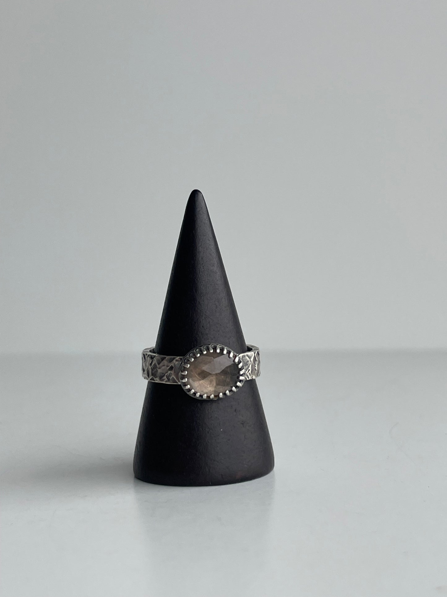 Smoky Quartz and Sterling Ring - US 7.5