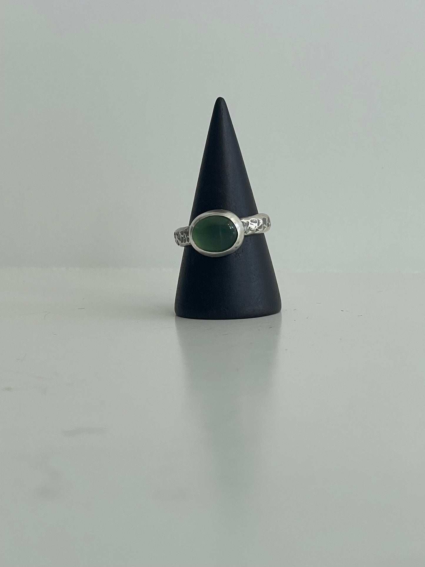 Serpentine and Sterling Ring - US 7.25