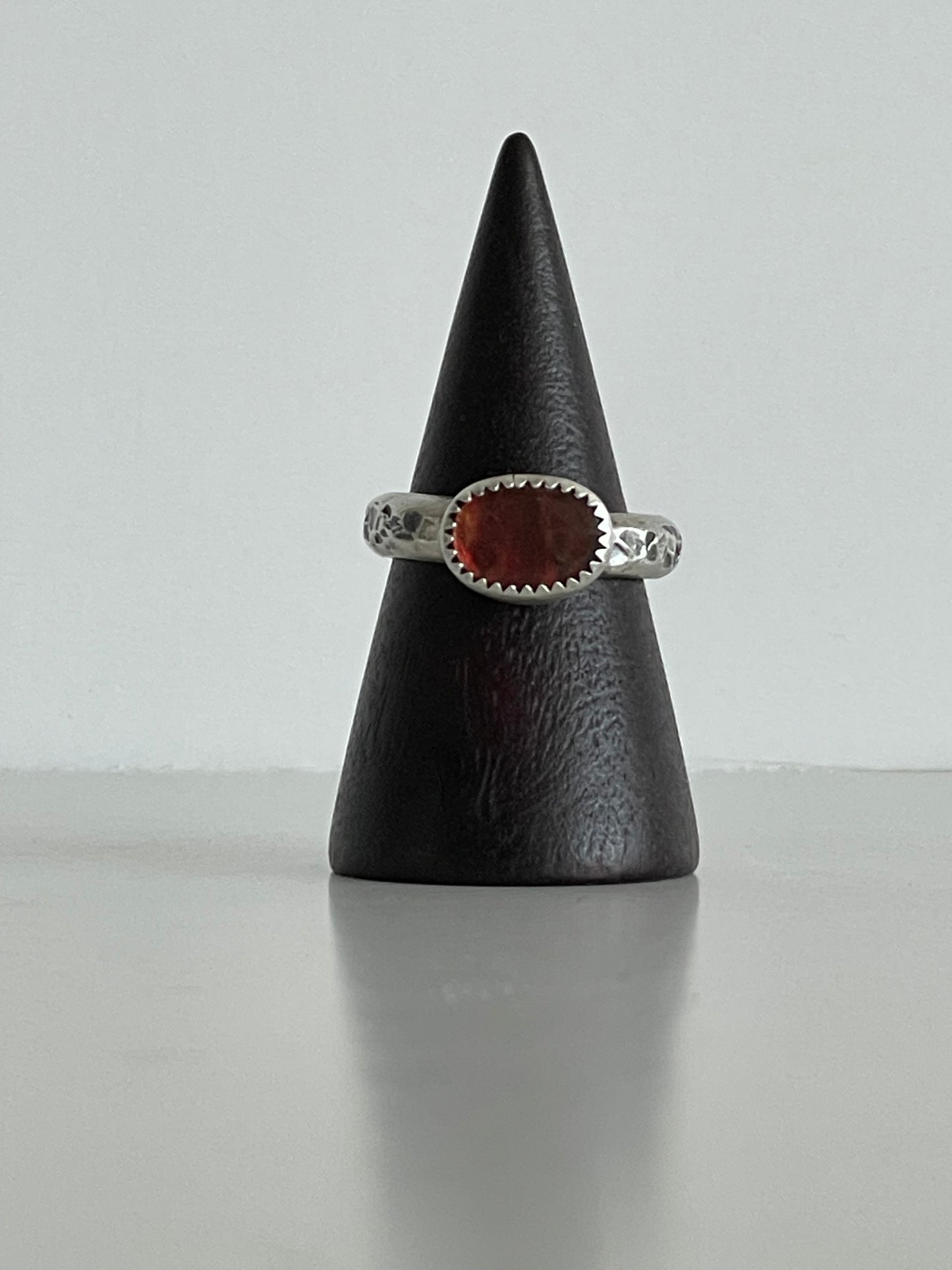 Ammolite and Sterling Ring - US 6