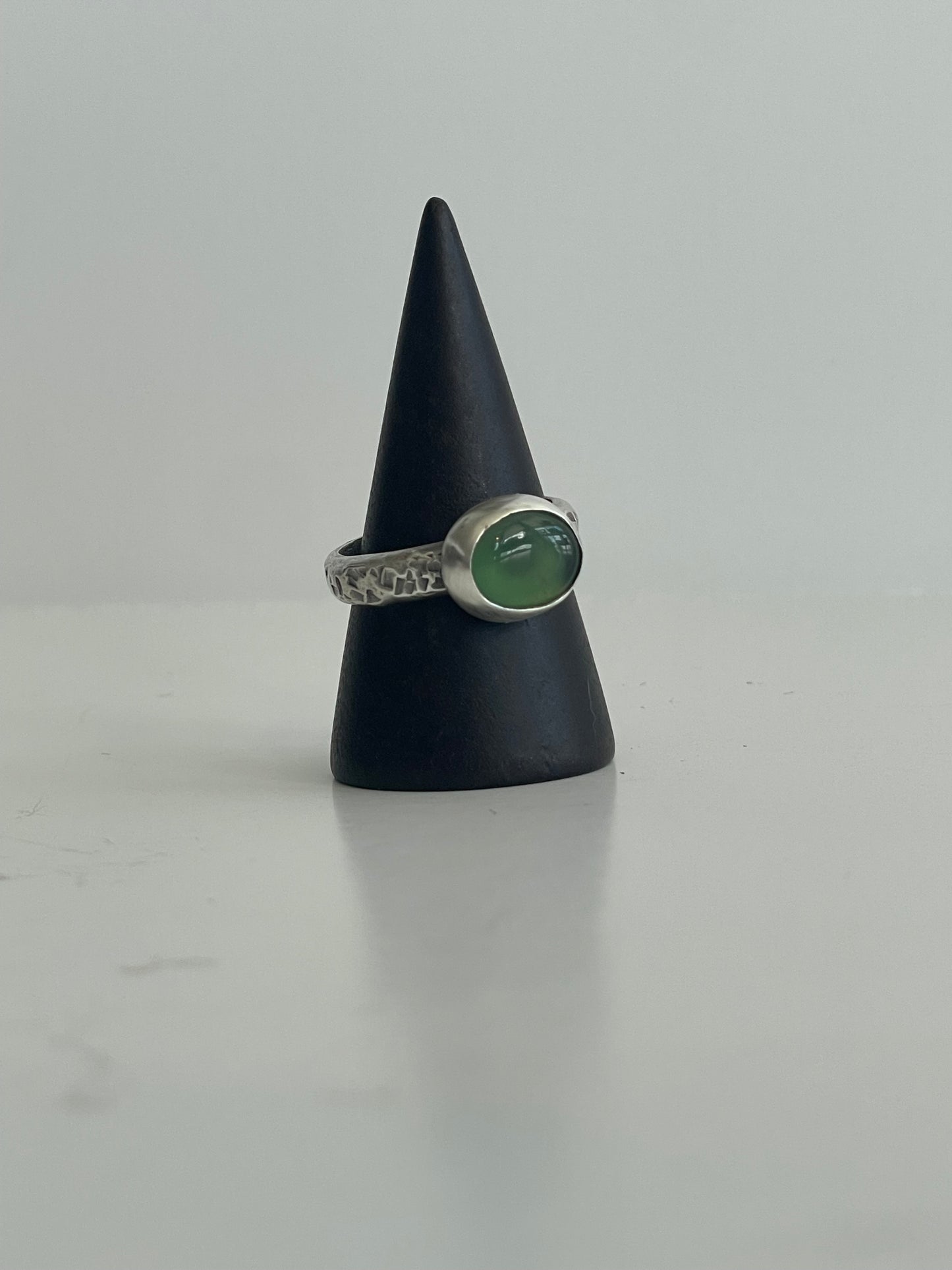 Serpentine and Sterling Ring - US 7.25