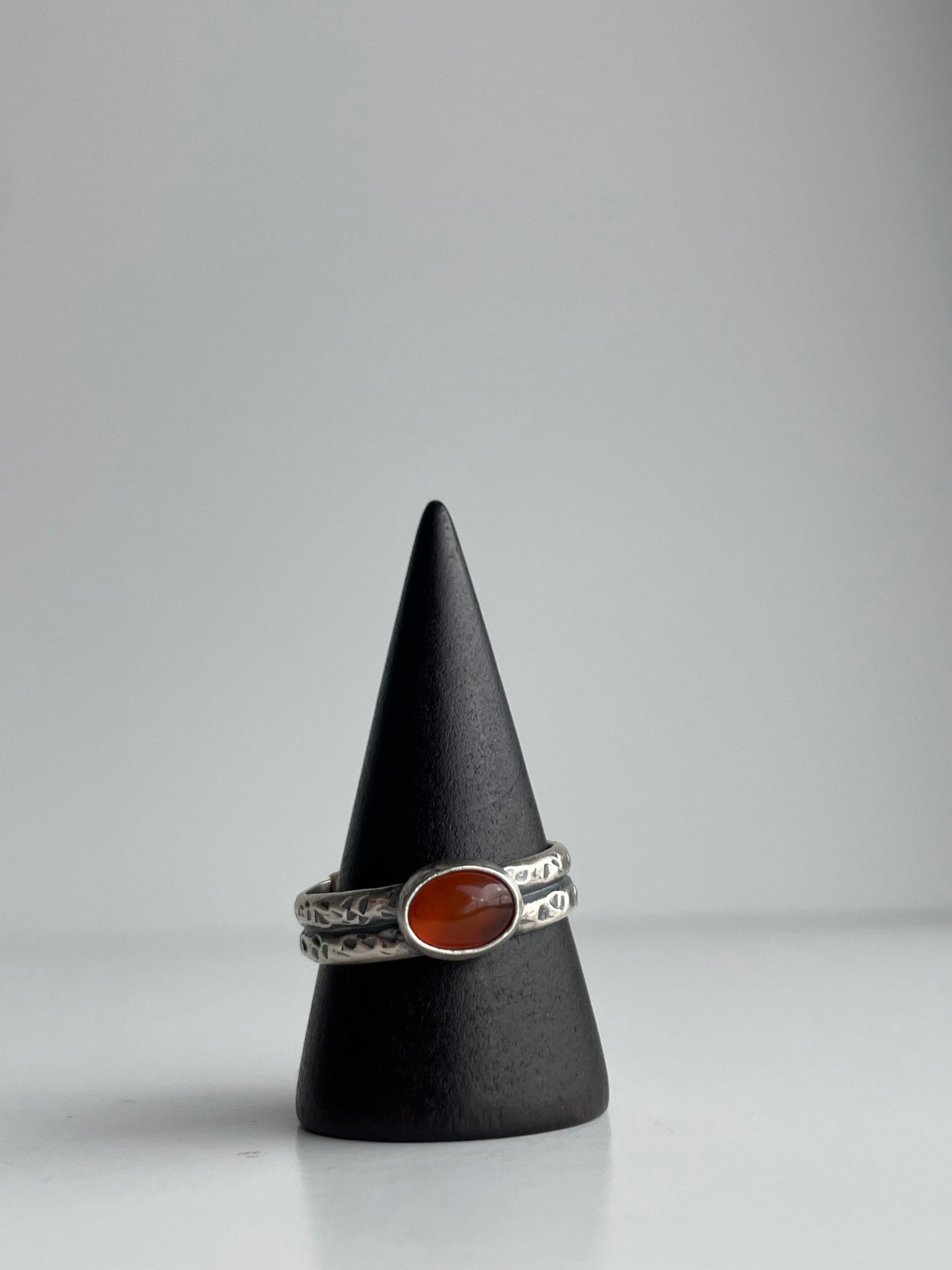 Carnelian Agate and Sterling Ring - US 9.5