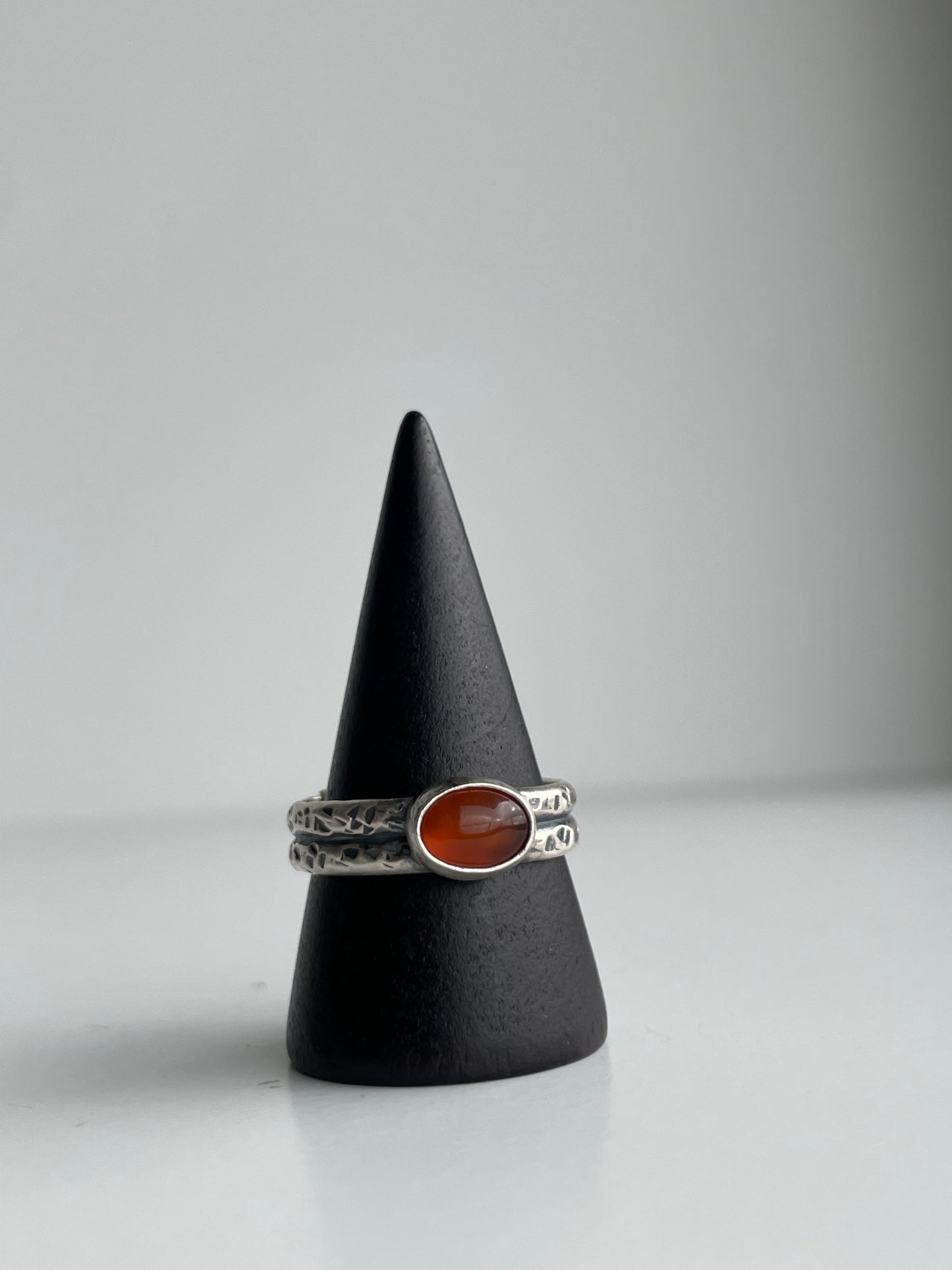 Carnelian Agate and Sterling Ring - US 9.5