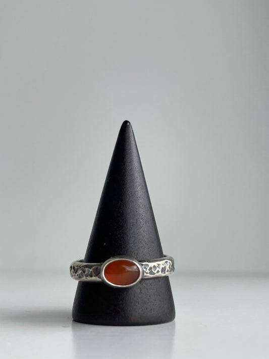 Carnelian Agate and Sterling Ring - US 12