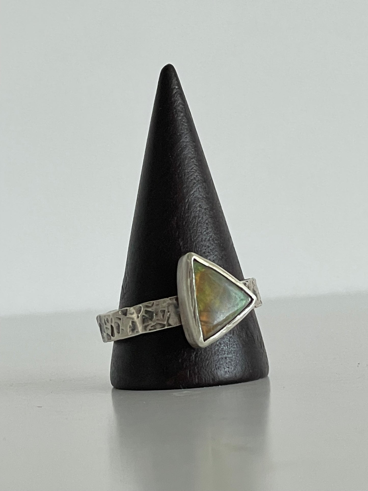 Ammolite and Sterling Ring - US 12