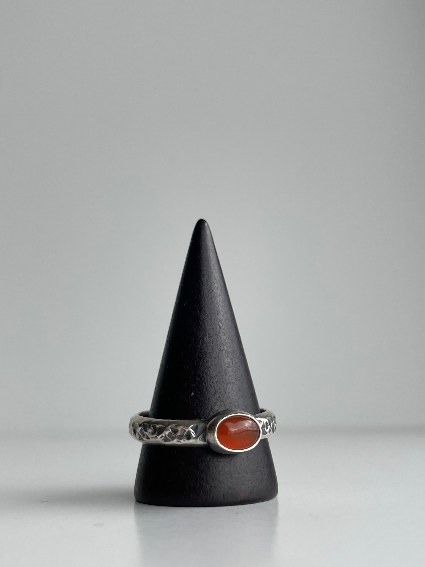 Carnelian Agate and Sterling Ring - US 12