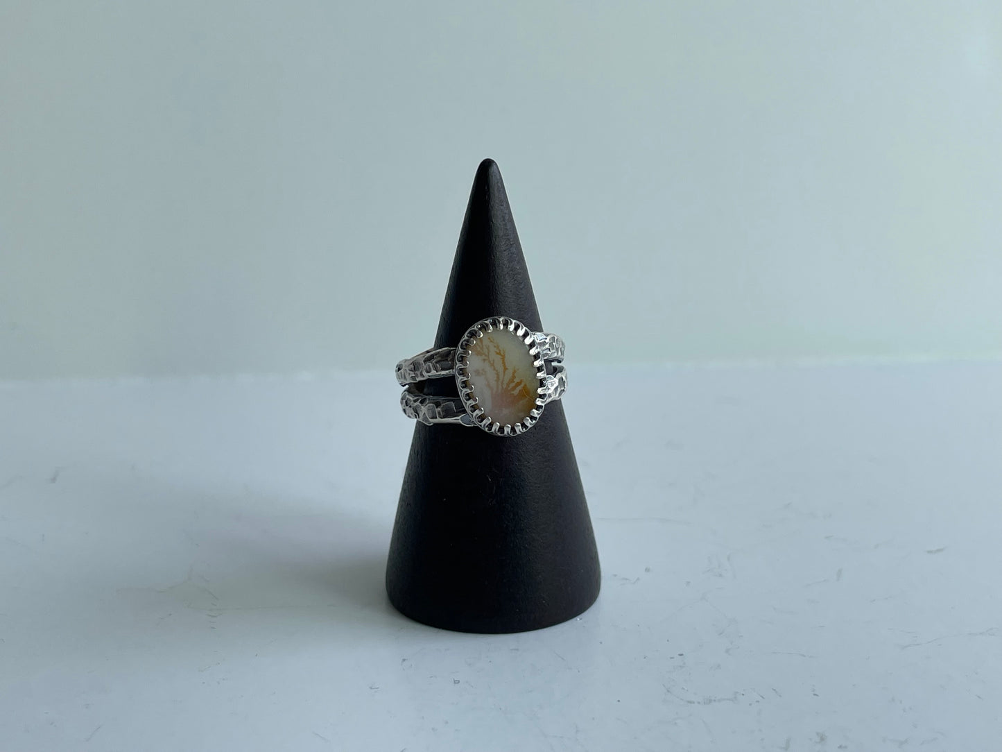 Dendritic Agate Sterling Ring - US 5