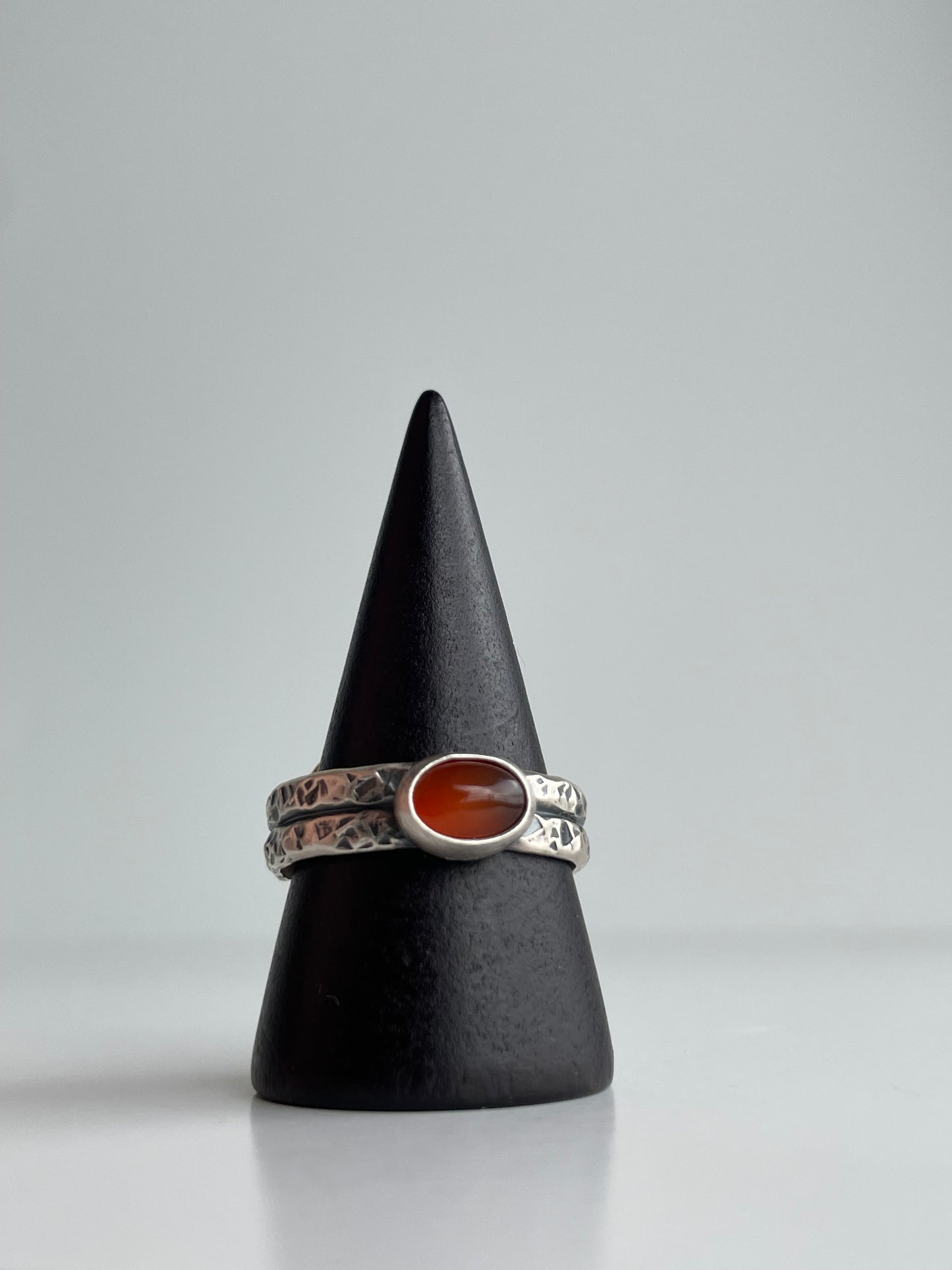 Carnelian Agate and Sterling Ring - US 10