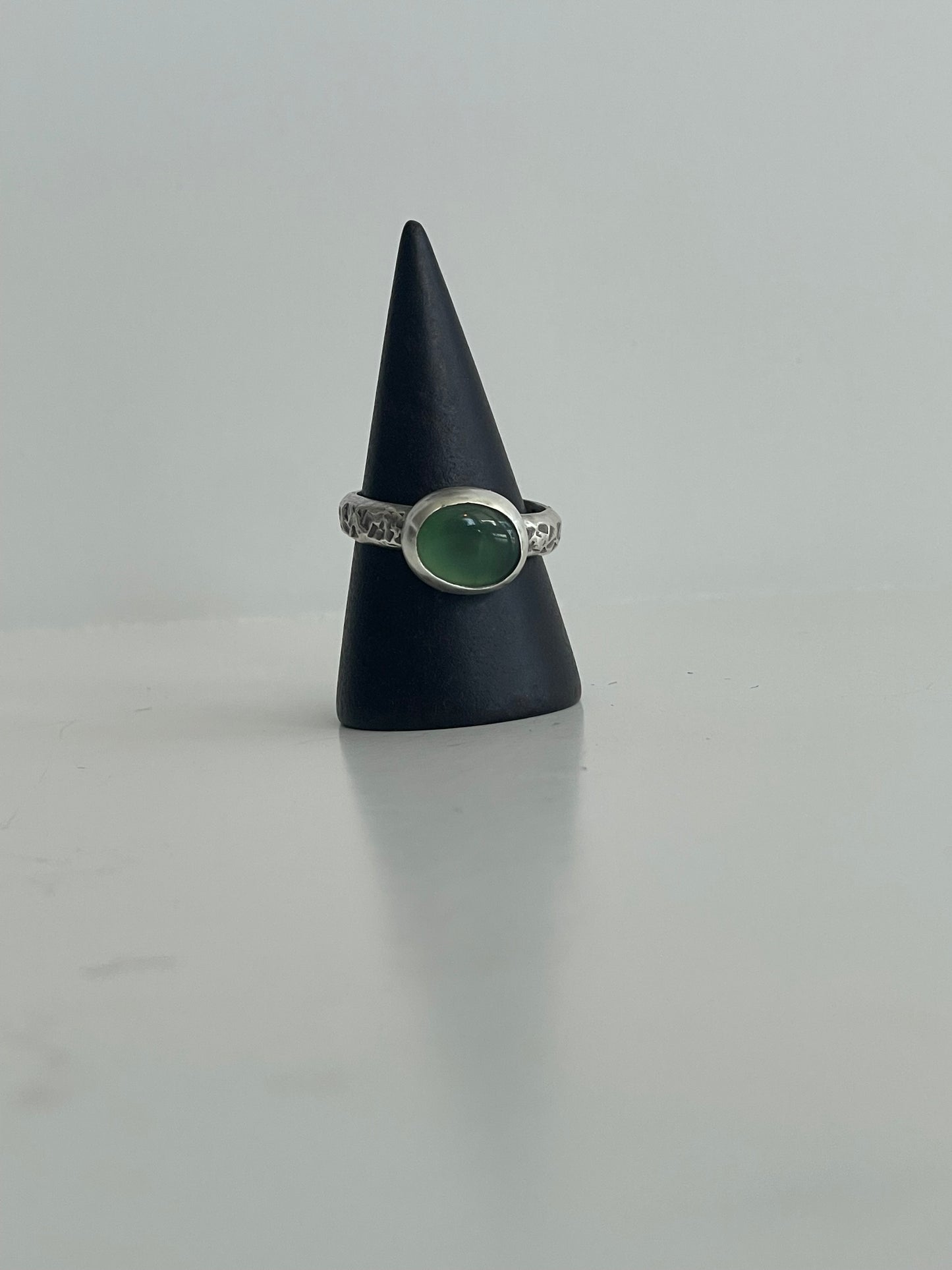 Serpentine and Sterling Ring - US 7.25