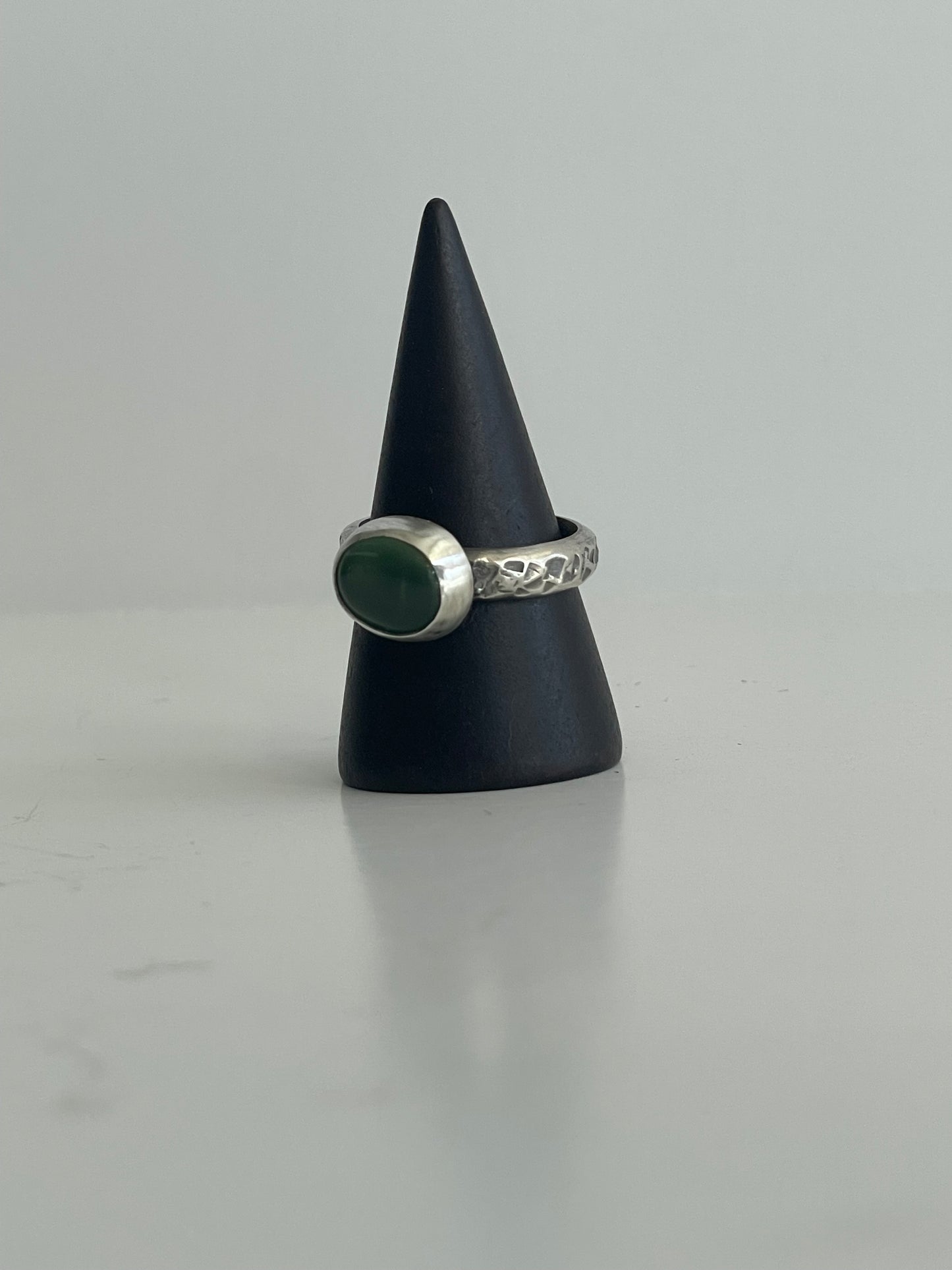 Serpentine and Sterling Ring - US 7.25