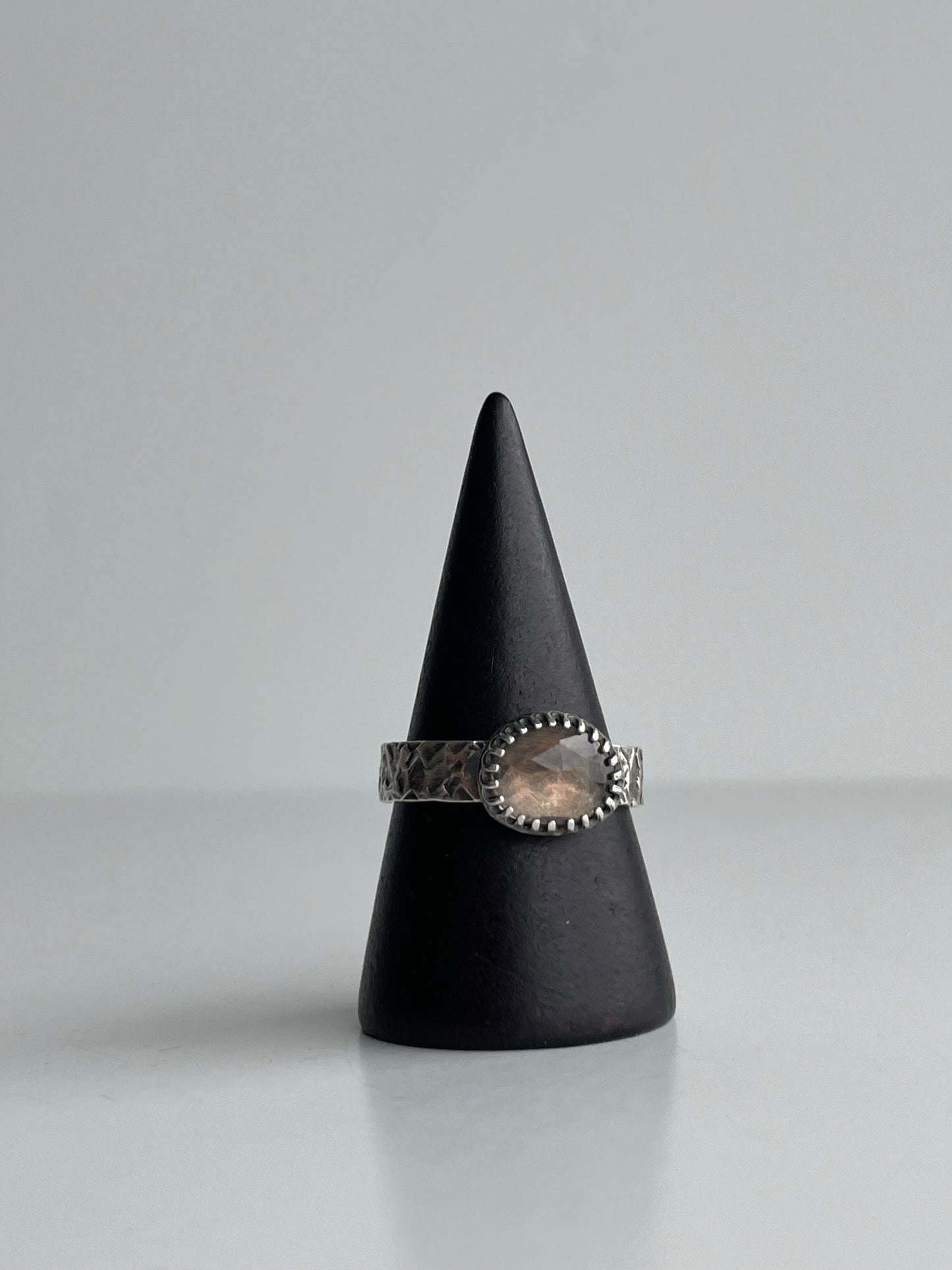 Smoky Quartz and Sterling Ring - US 7.5