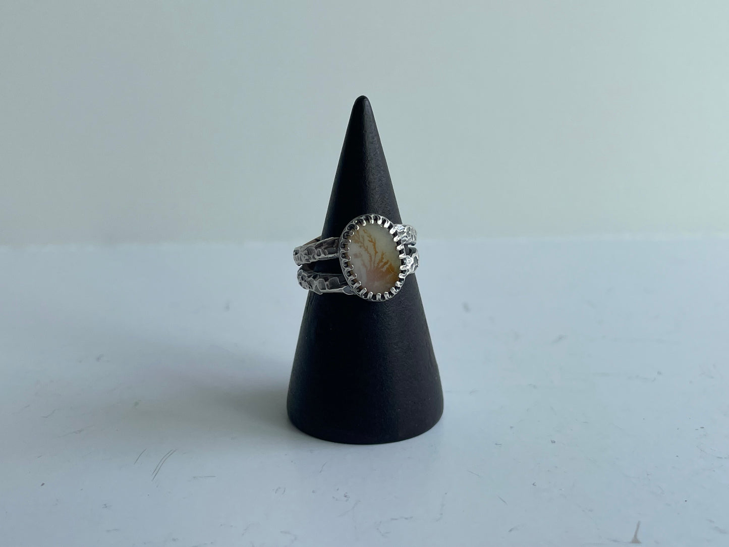 Dendritic Agate Sterling Ring - US 5