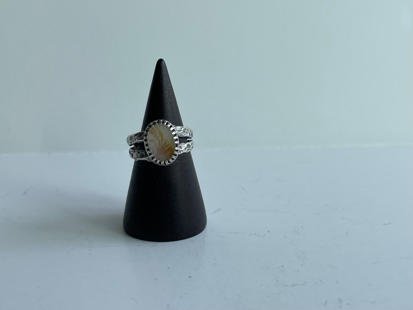 Dendritic Agate Sterling Ring - US 5