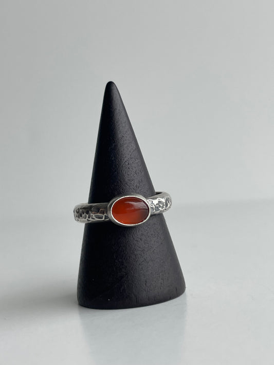 Carnelian Agate and Sterling Ring - US 8