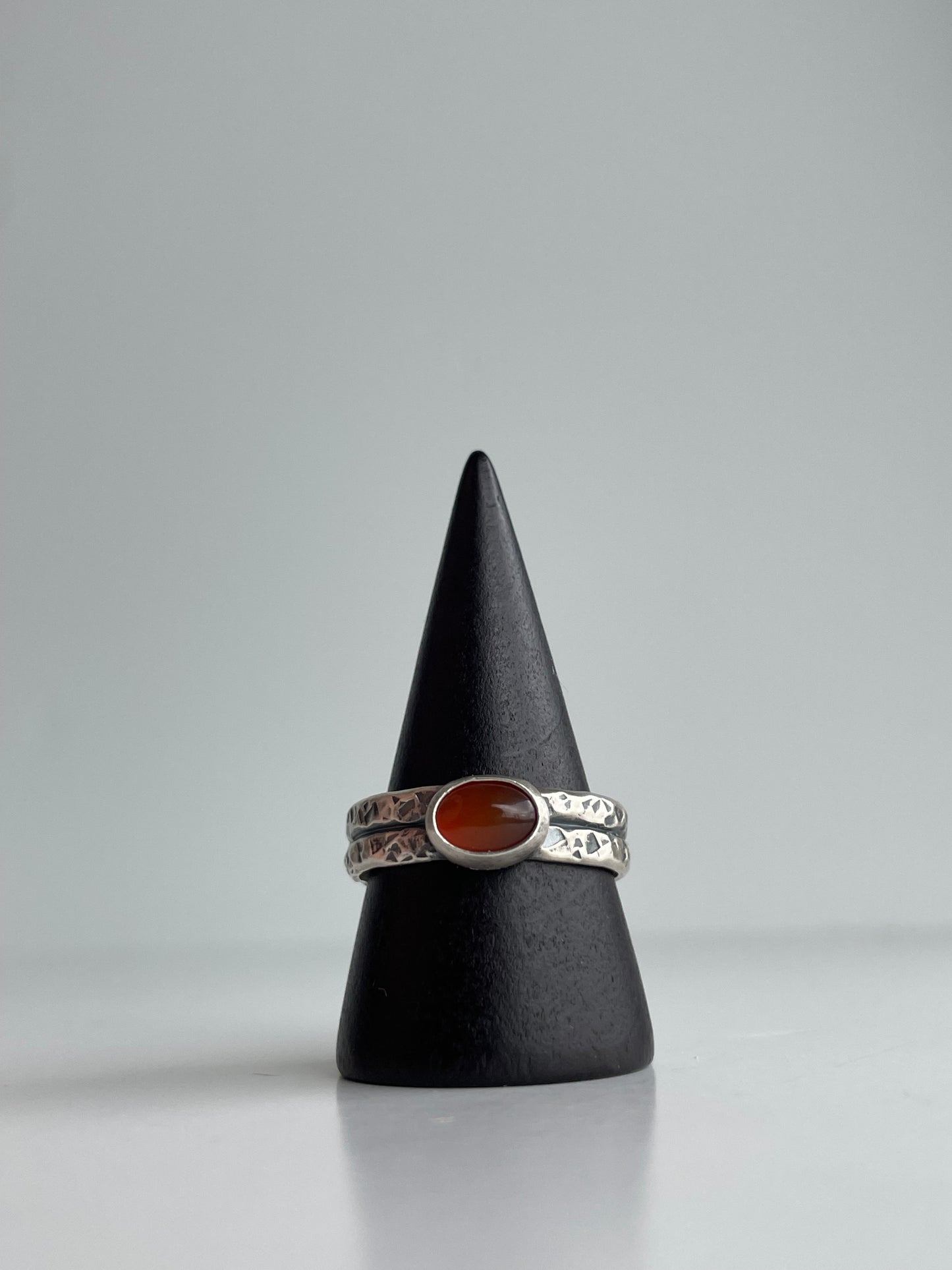 Carnelian Agate and Sterling Ring - US 10