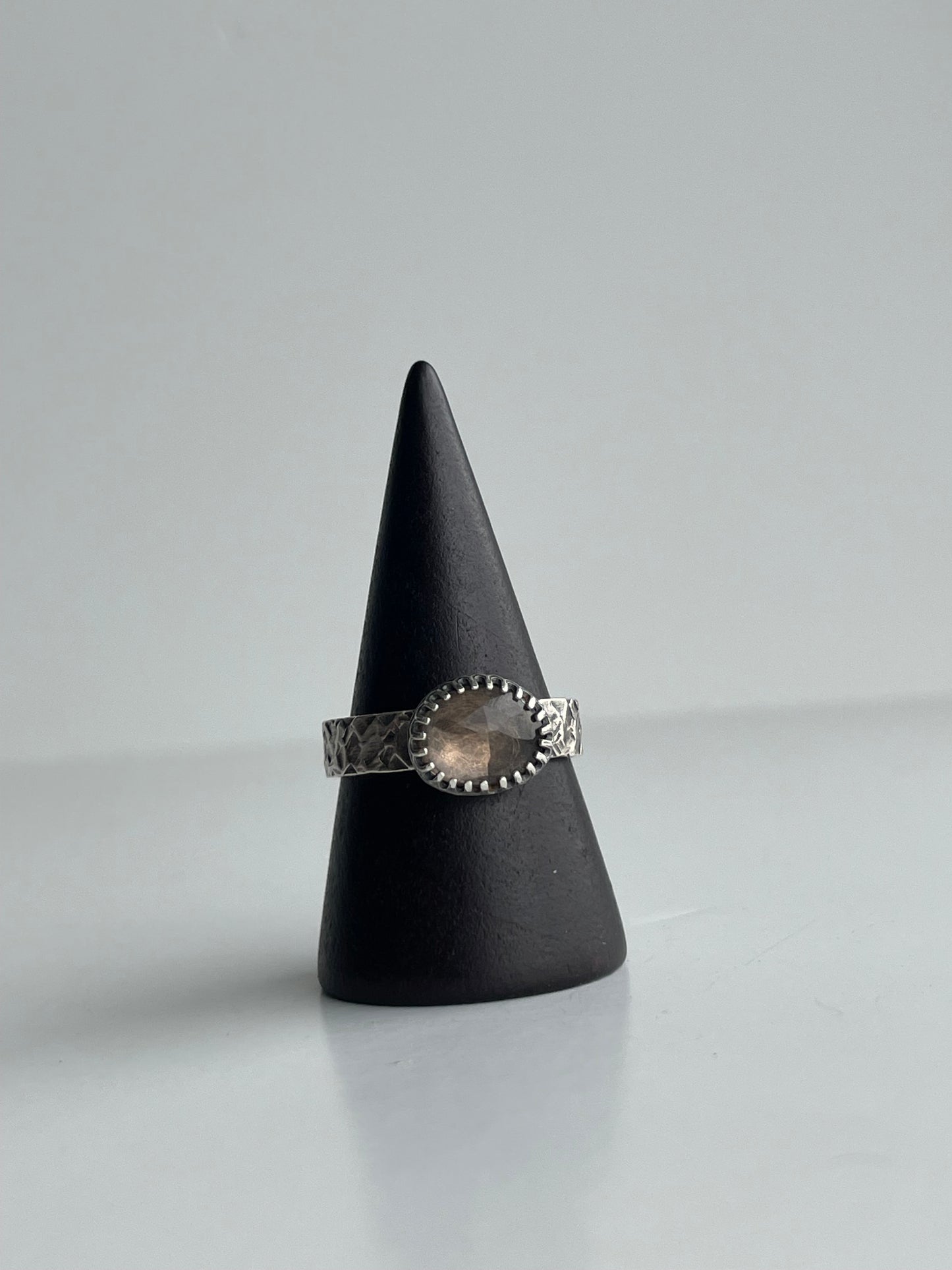 Smoky Quartz and Sterling Ring - US 7.5