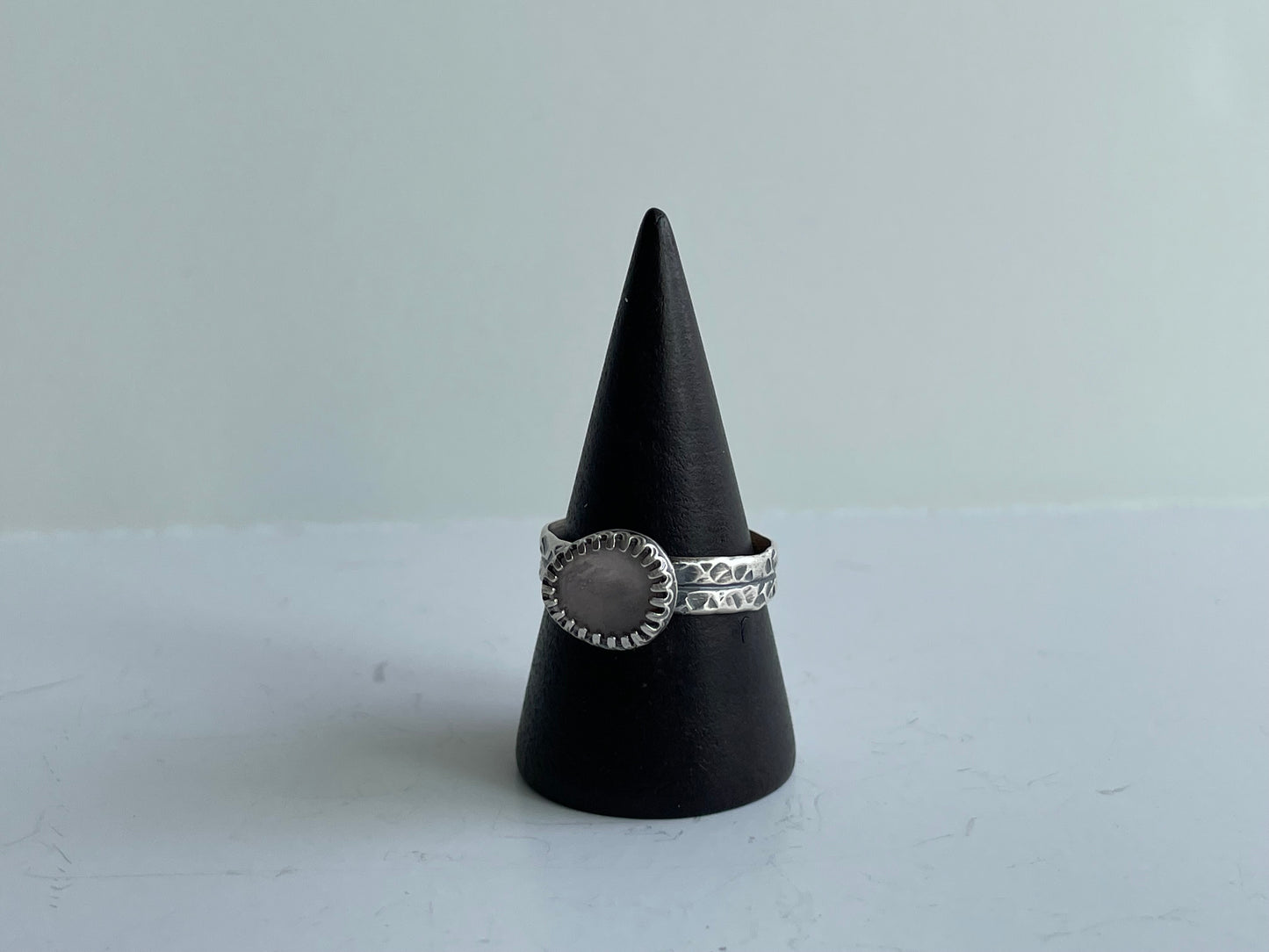 Rose Quartz and Sterling Ring - US 8.5