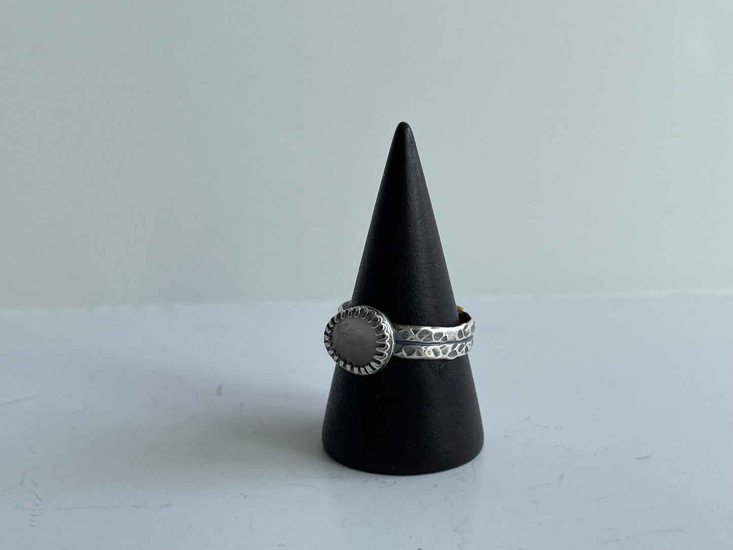 Rose Quartz and Sterling Ring - US 8.5