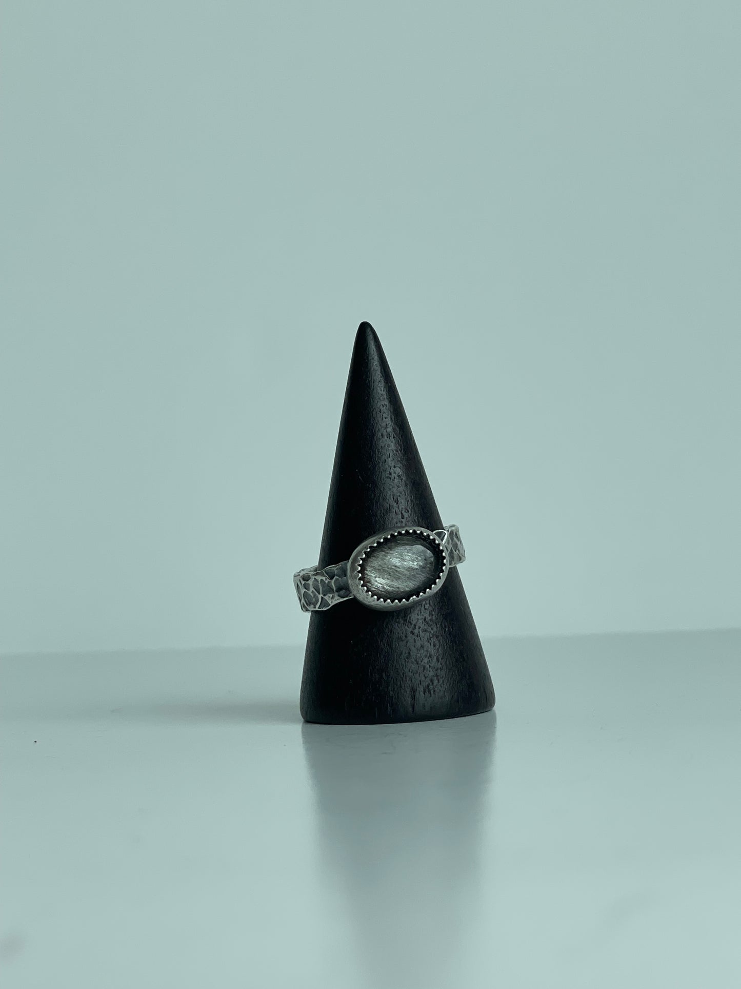 Gold Sheen Obsidian and Sterling Ring - US 8