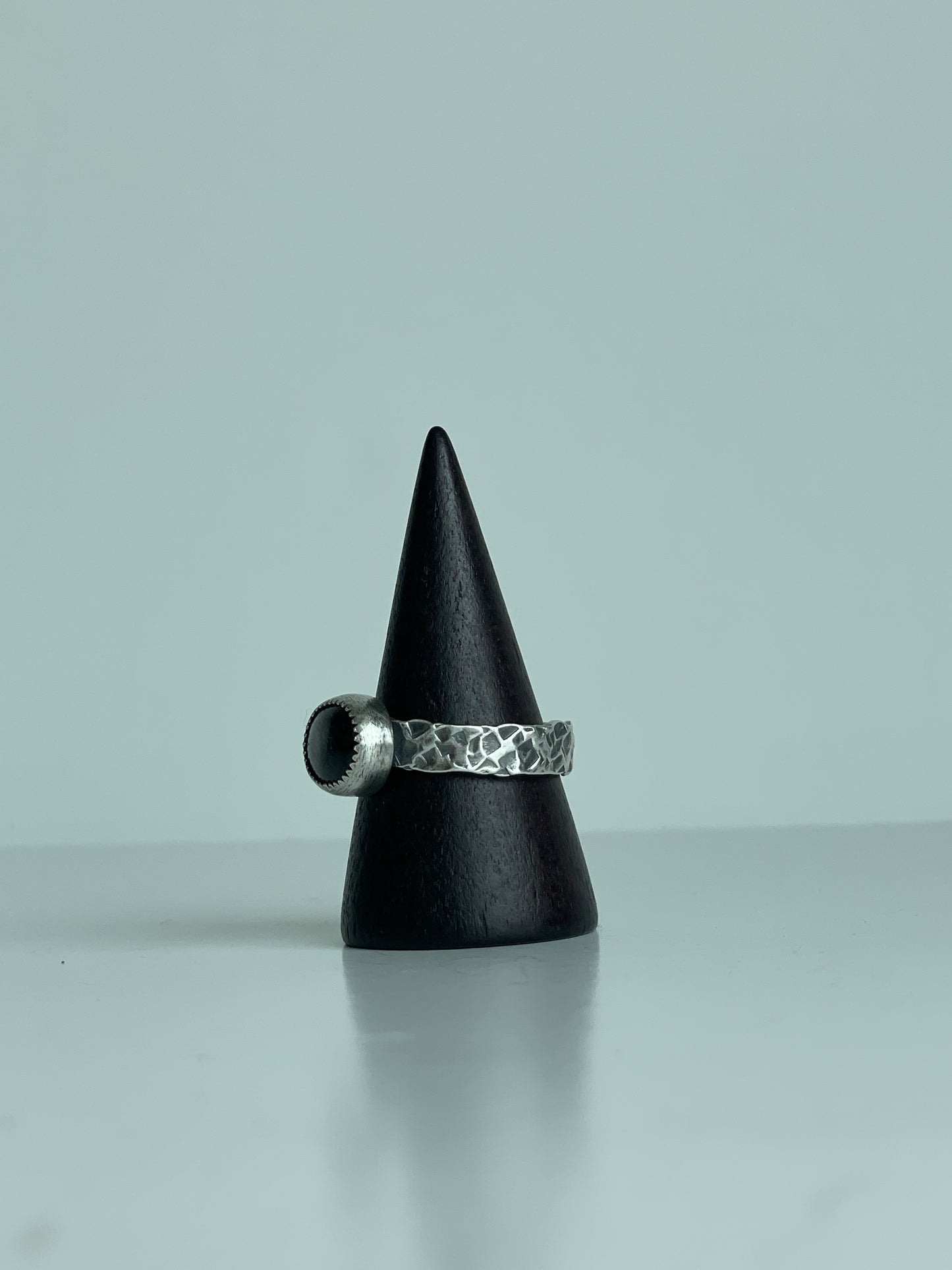 Gold Sheen Obsidian and Sterling Ring - US 8