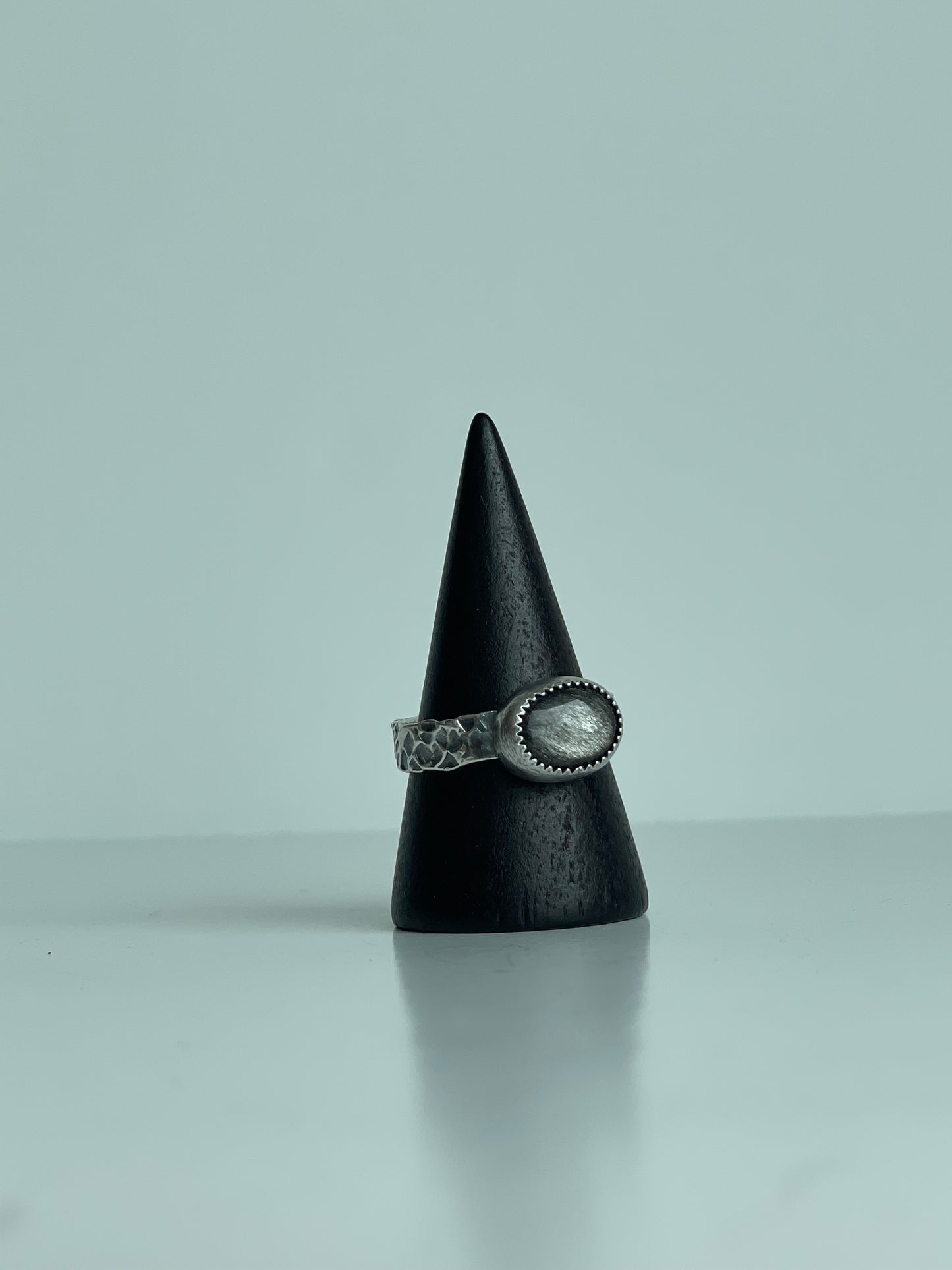 Gold Sheen Obsidian and Sterling Ring - US 8