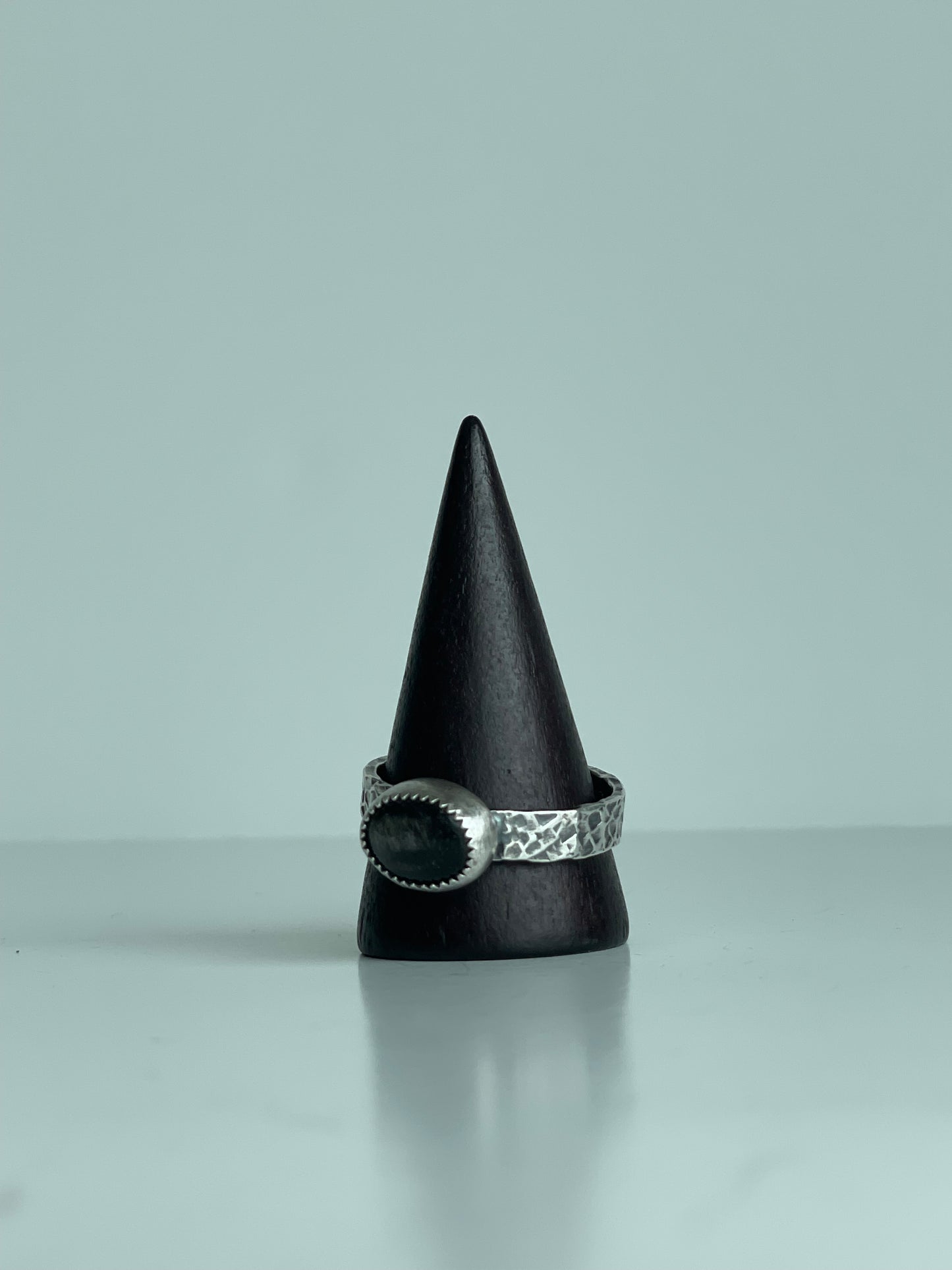 Gold Sheen Obsidian and Sterling Ring - US 11