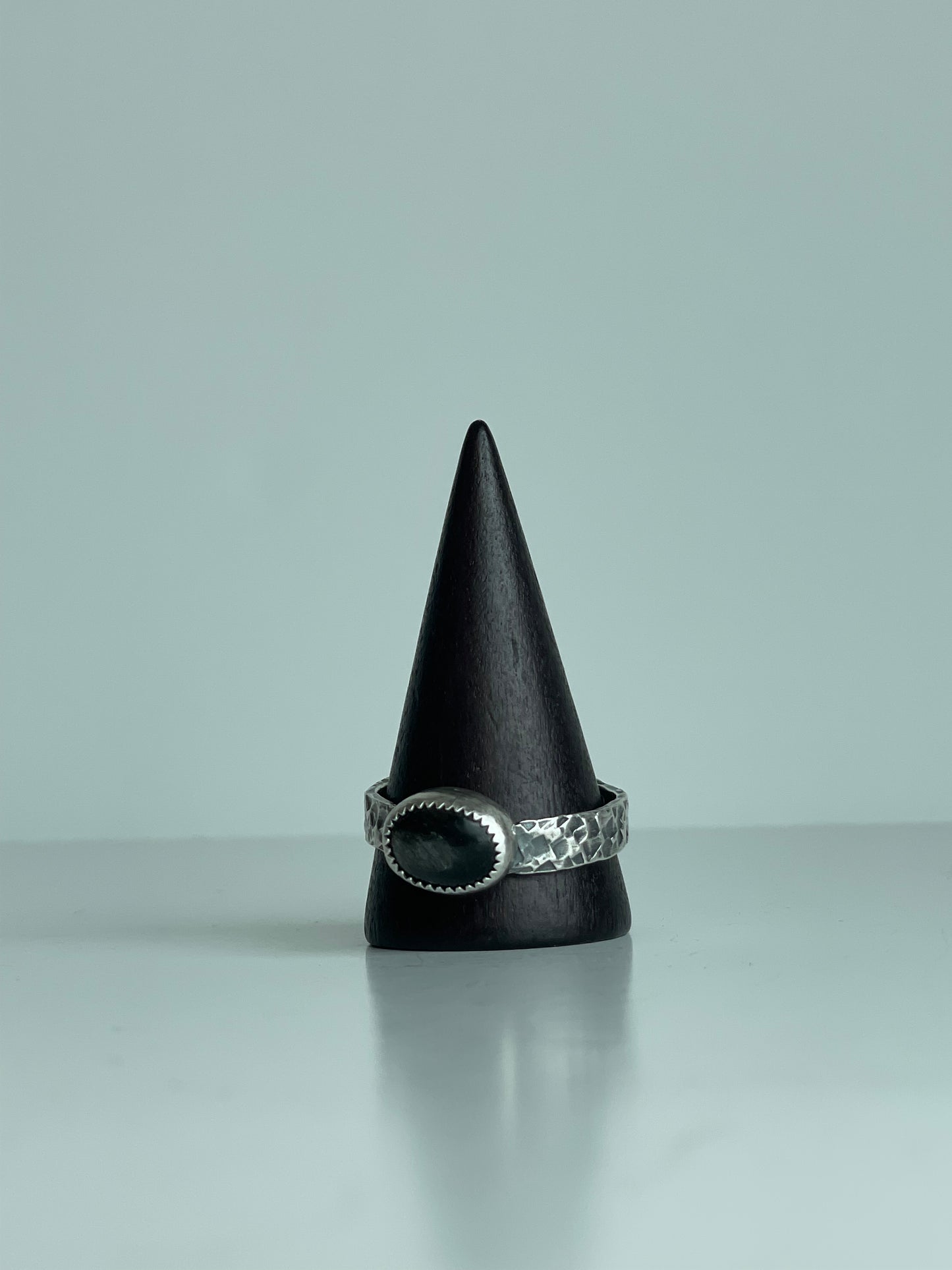 Gold Sheen Obsidian and Sterling Ring - US 12