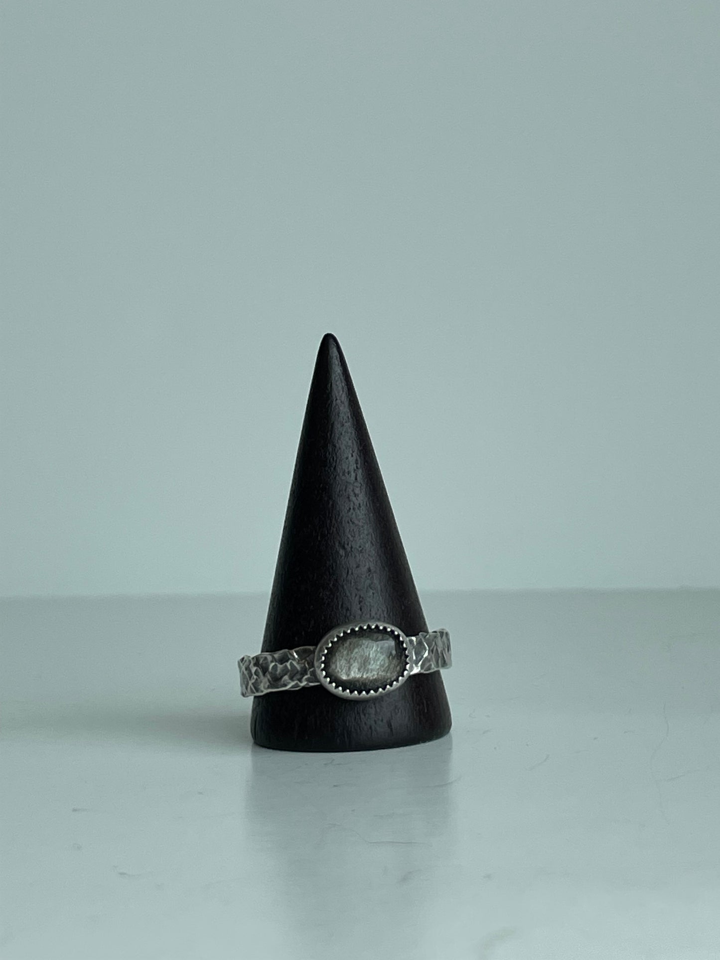 Gold Sheen Obsidian and Sterling Ring - US 13.75