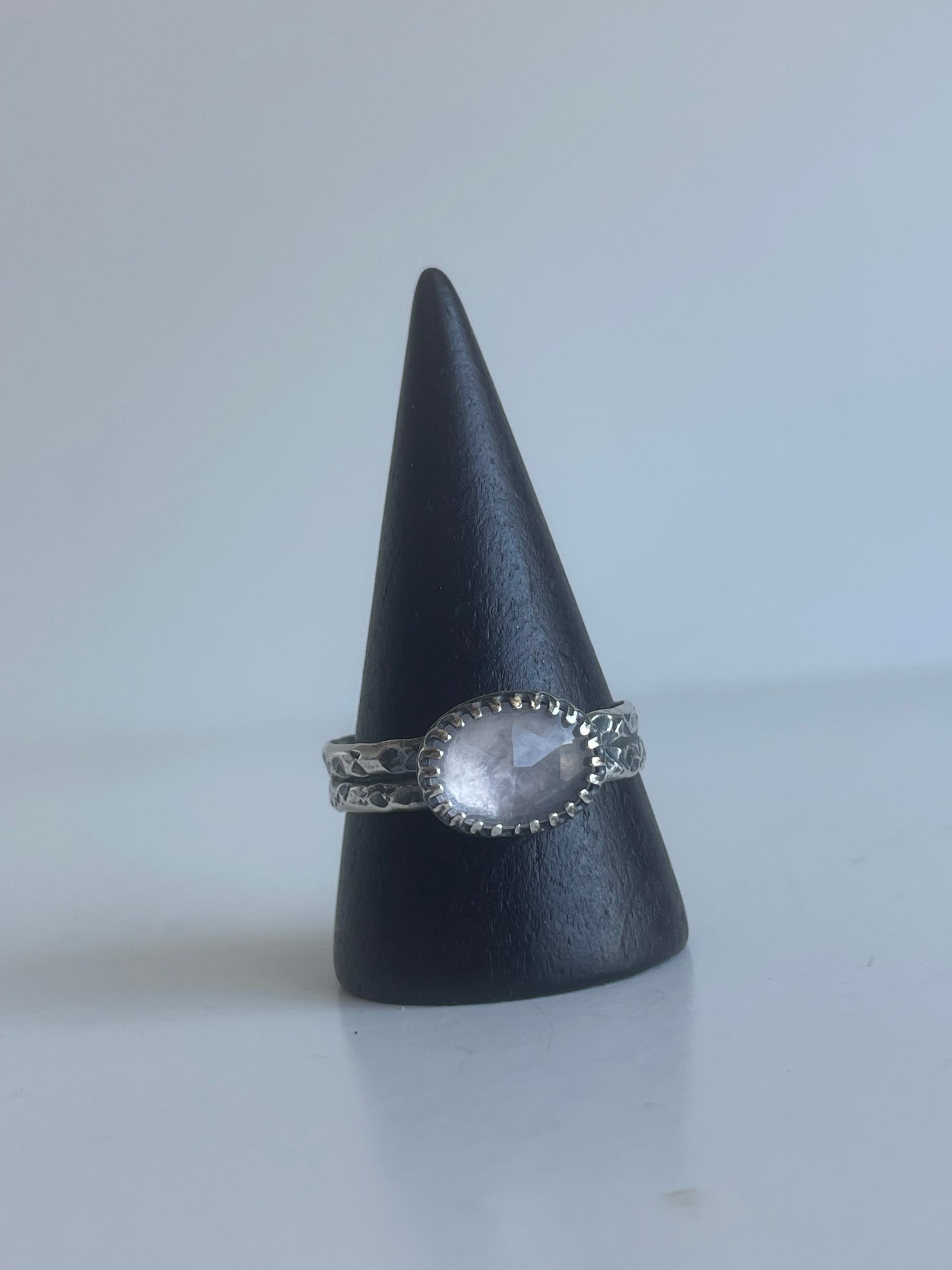 Rose Quartz and Sterling Ring - US 10.5