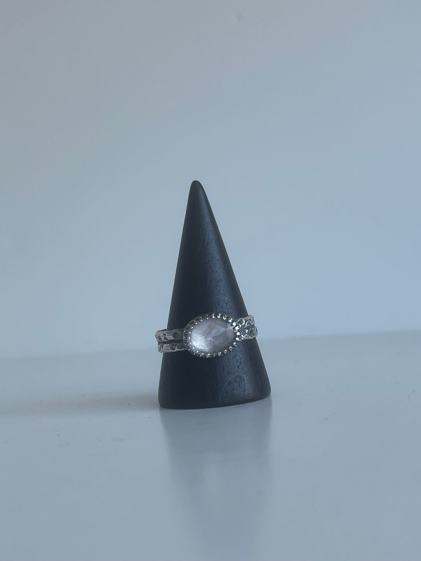 Rose Quartz and Sterling Ring - US 10.5